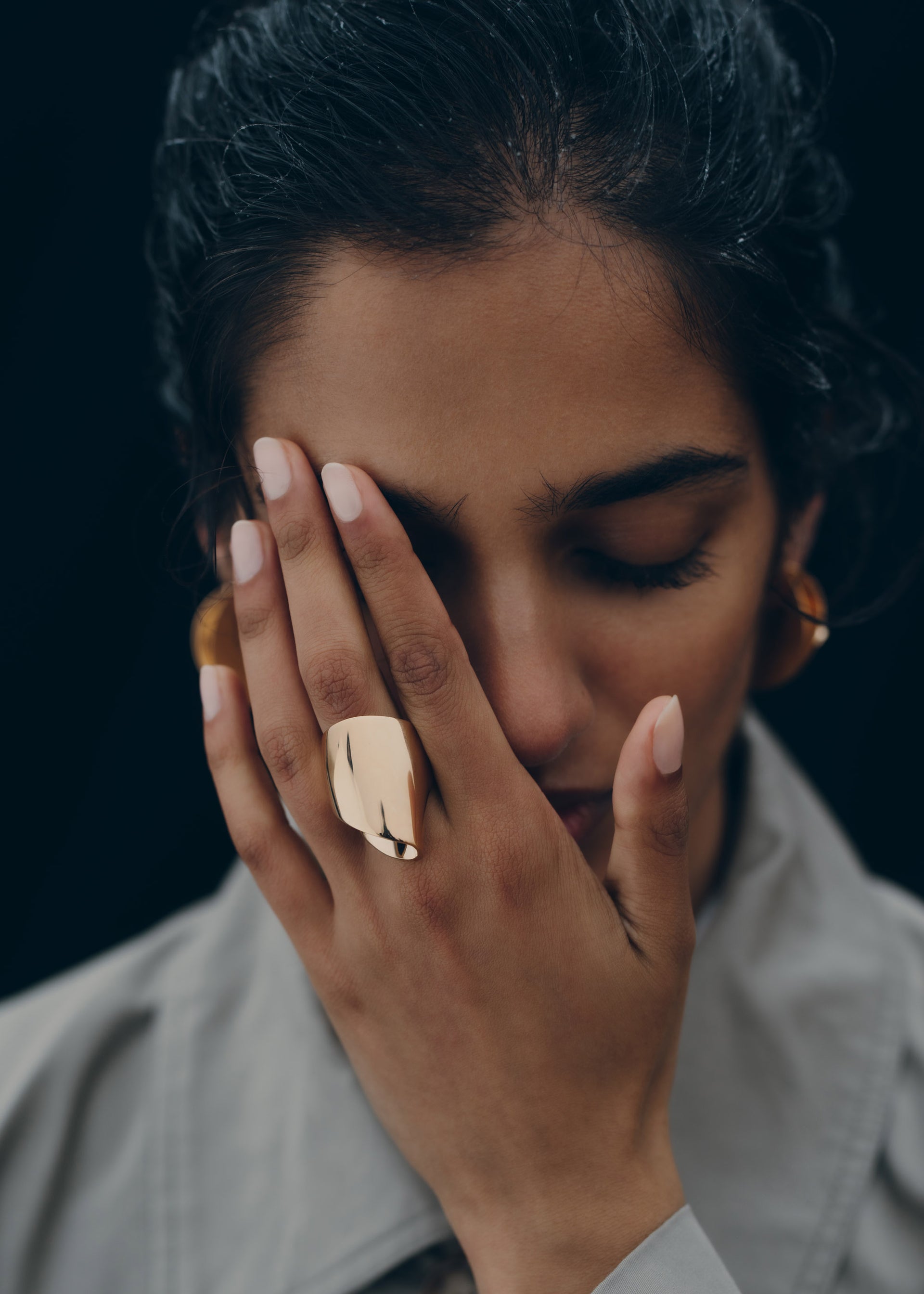 Bague Drapée Éole - Dorée à l’or 24 carats