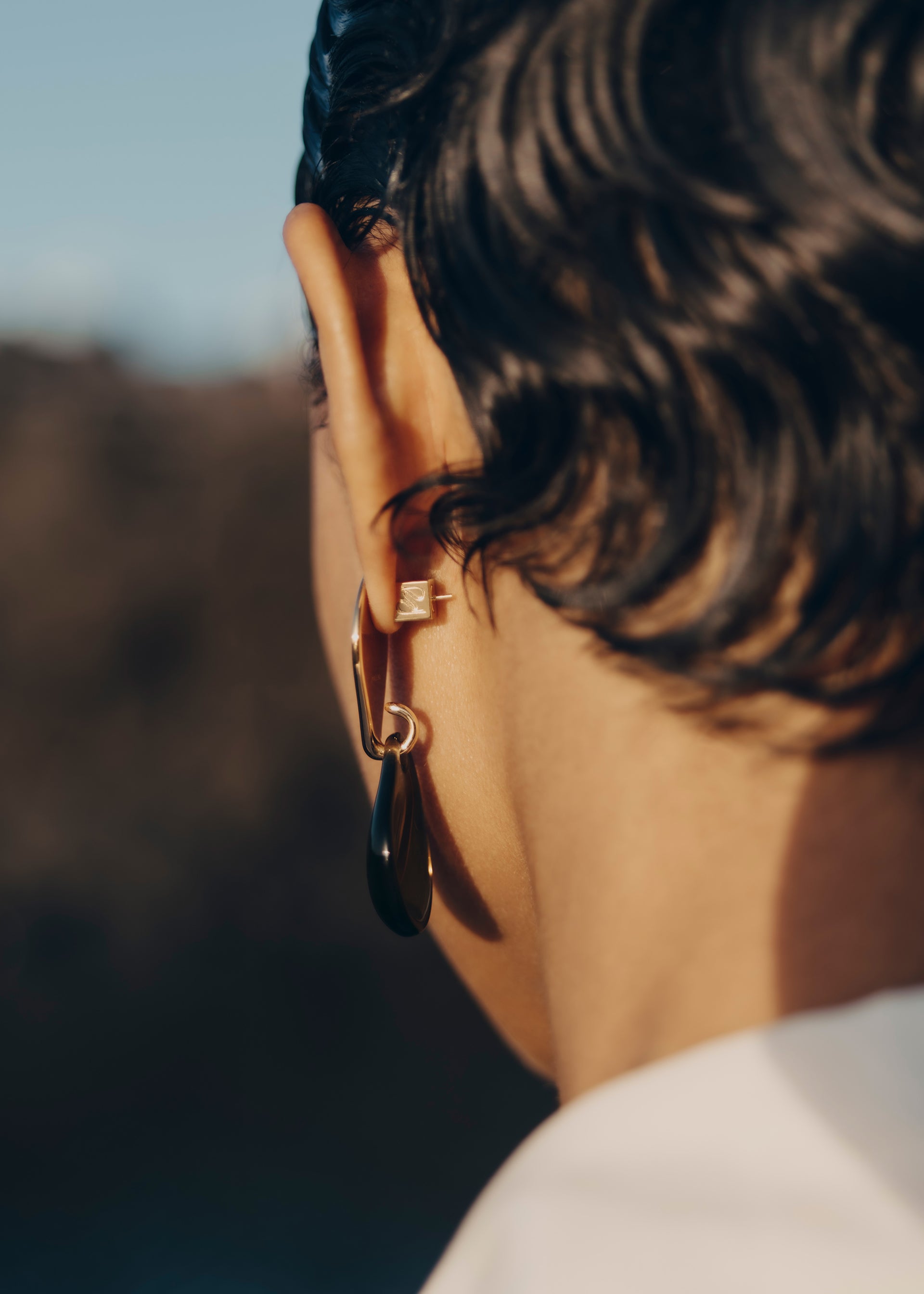 Boucles d'oreilles Naé - Verre fumé